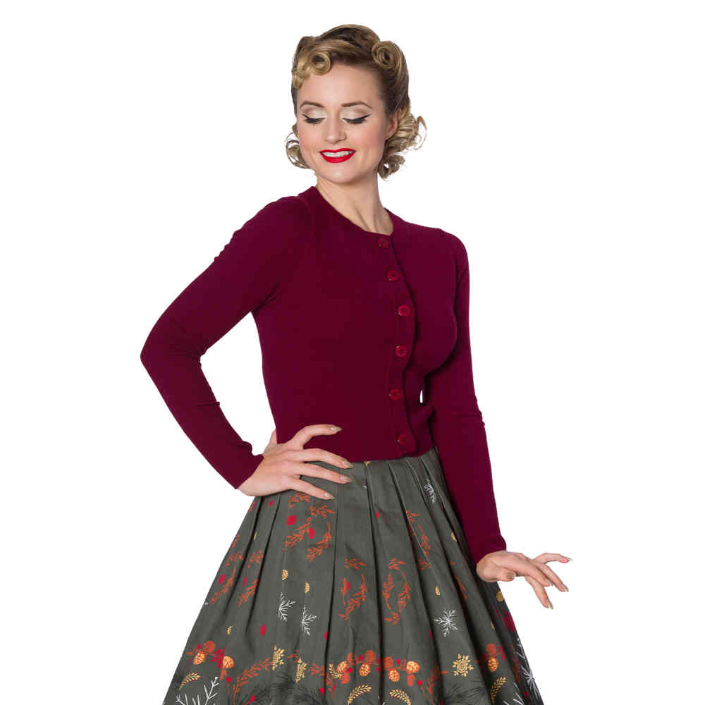 Dancing Days - DOLLY Cardigan - Burgundy